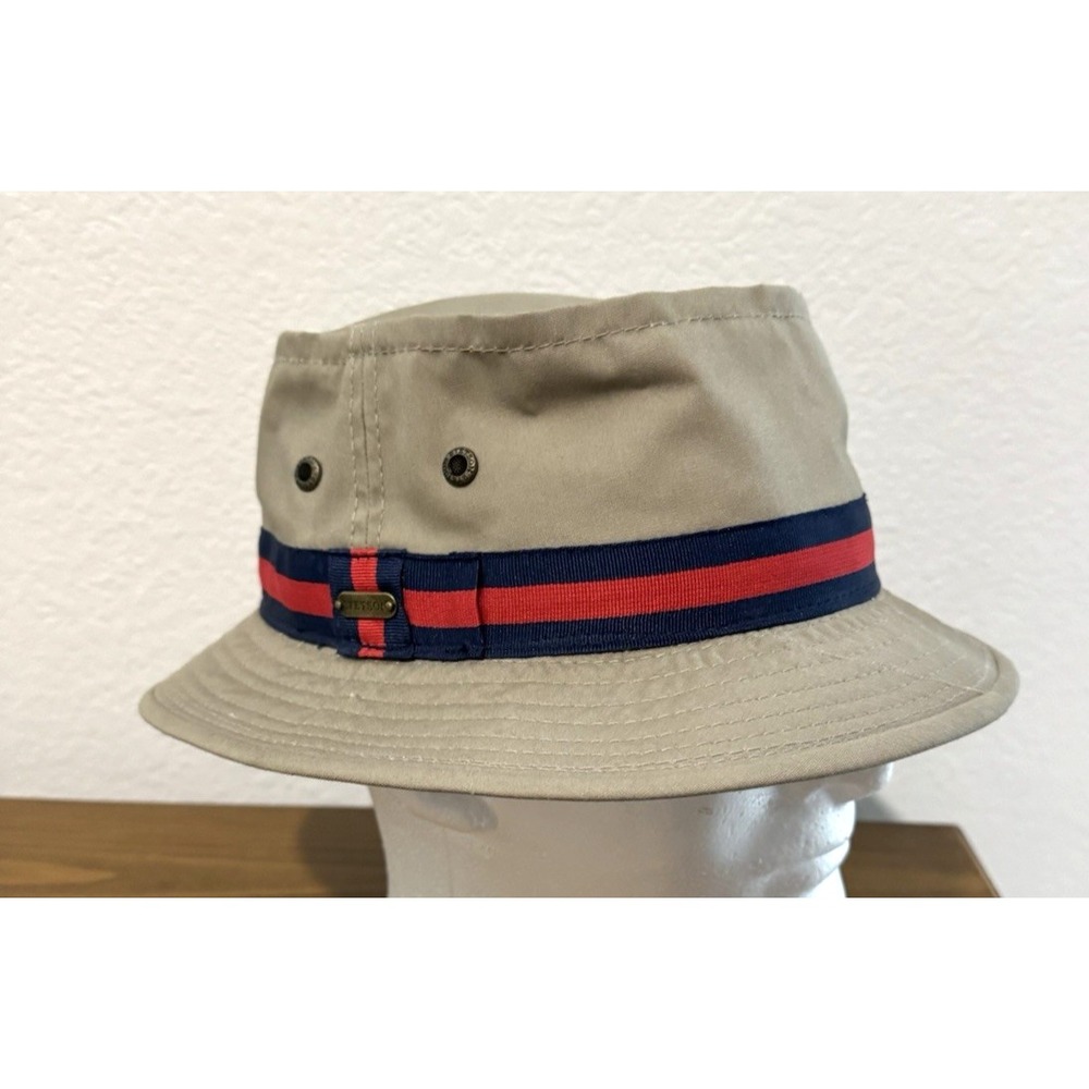 Stetson Fairway Pork Pie Bucket Hat Size Large Fishing Casual Khaki